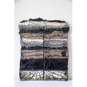 Diptych Layered Landscape Exhibition Portfolio Panel by Nigel Hoyle Ceramics