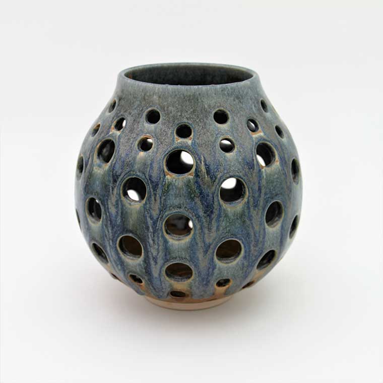 Organic-Projection-Vessel-H18cm-x-W19cm-1300g-£120 Large Orb Candle Holder, Scipelei Pottery Homeware, by Nigel Hoyle Ceramics
