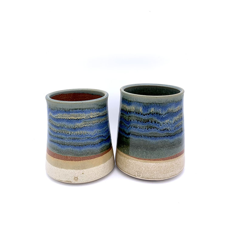 Planters Green Blue 1530g Support image Outdoor Planetr Green & Blue available from Scipelei Pottery