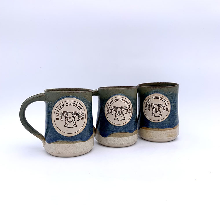 Shepley Cricket Club Mug H11cm x W9cm 310g £24 2 Shepley cc branded mug available from Scipelei Pottery