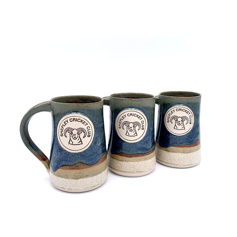Shepley Cricket Club Tankard H15cm x W10cm 470g £30 2 Shepley cc branded tankards available from Scipelei Pottery